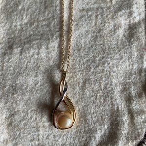 One Golden South Sea Pearl Necklace